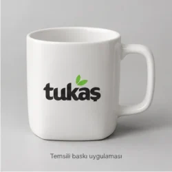 Tarakli Round-to-Square Bone Porcelain Mug — gallery view 3