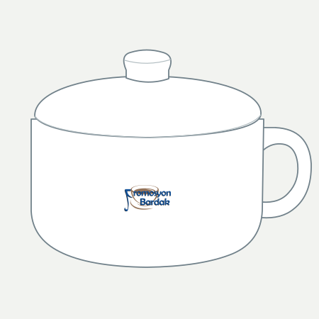 Tire Lidded Soup Mug – schematic logo on the exterior wall, smaller logo