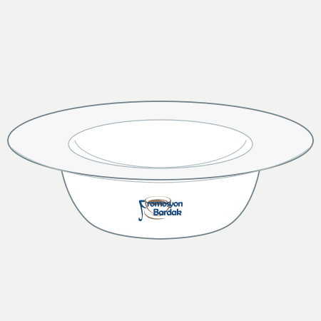 Uçhisar Deep-Well Pasta Plate – schematic logo on the exterior wall, outer basin wall