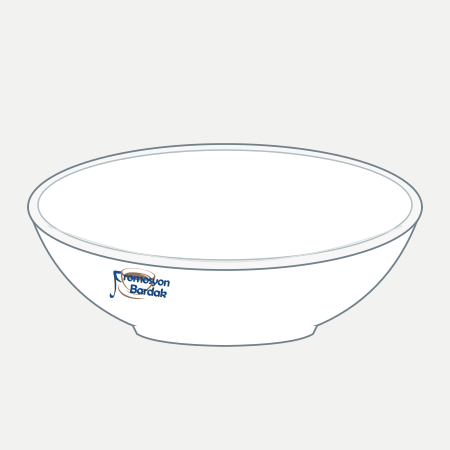 Uludağ Wide Salad Bowl – schematic logo on the exterior wall, custom position