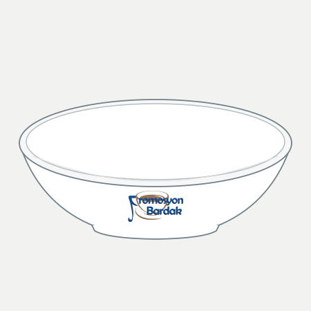 Uludağ Wide Salad Bowl – schematic logo on the exterior wall, outer front