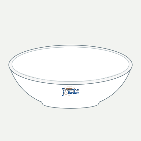 Uludağ Wide Salad Bowl – schematic logo on the exterior wall, smaller logo