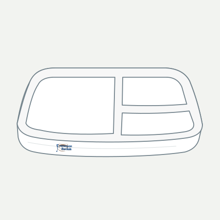 Ürgüp Divided Breakfast Plate – schematic logo on the exterior wall, custom position