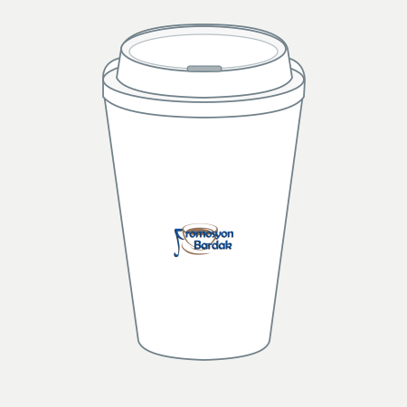 Urla Porcelain Travel Mug Concept – schematic logo on the exterior wall, smaller logo