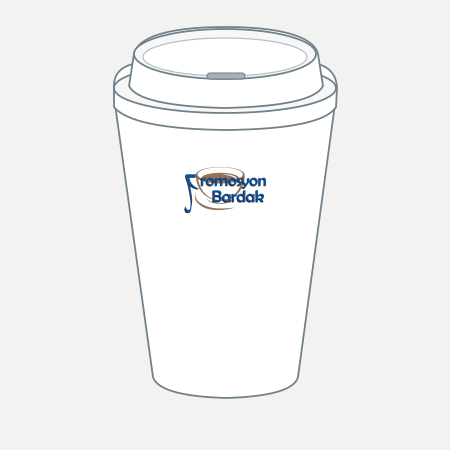 Urla Porcelain Travel Mug Concept – schematic logo on the exterior wall, higher position